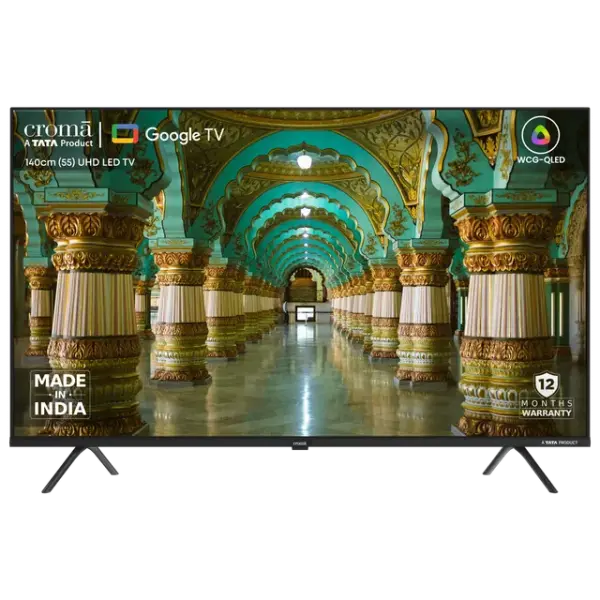 Croma 140 cm (55 inch) LED 4K UHD WCG-QLED Google TV with Dolby Vision