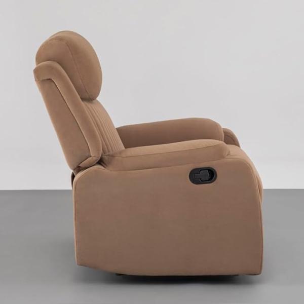 Sleepyhead RX6 - Single Seater Suede Fabric Recliner (Mocha Brown) |3 Modes of Comfort |High Back Rest for Extra Neck & Lumbar Support | Premium Pocket Springs for Plush Feeling