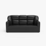 WESTIDO Mac Leatherette 3-Person Sofa (Finish Color - Black, Diy(Do-It-Yourself))|1 Year Warranty