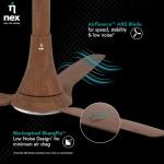 NNEX Dryft A90 Bldc 1200 Mm 5 stars Rated Premium Ceiling Fan With Remote Control 20%* Higher Air Thrust Airfluence Abs Blade For Low Noise 2-Yr Warranty Free Installation Walnut