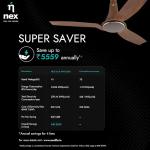 NNEX Dryft A90 Bldc 1200 Mm 5 stars Rated Premium Ceiling Fan With Remote Control 20%* Higher Air Thrust Airfluence Abs Blade For Low Noise 2-Yr Warranty Free Installation Walnut