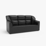 WESTIDO Mac Leatherette 3-Person Sofa (Finish Color - Black, Diy(Do-It-Yourself))|1 Year Warranty