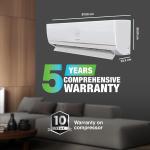 Godrej 1.5 Ton 3 Star, 5 Years Comprehensive warranty, 5-In-1 Convertible, Inverter Split AC (Copper, I-Sense Technology, 2023 Model, White)