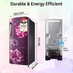 Samsung 183 L, 4 Star, Digital Inverter, Direct-Cool Single Door Refrigerator (RR20C1724CR/HL, Red, Camellia Purple, 2024 Model)