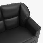 WESTIDO Mac Leatherette 3-Person Sofa (Finish Color - Black, Diy(Do-It-Yourself))|1 Year Warranty